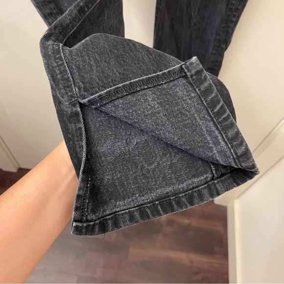 Zara Split Hem Slim Jeans High-Rise Full Length Straight Leg in black Size 4 - Picture 5 of 9